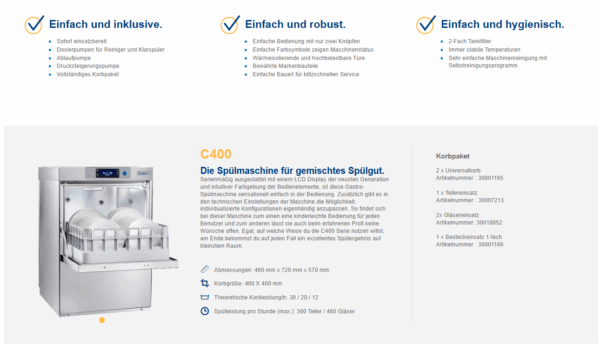 CLASSEQ Untertischspülmaschinen und Haubenspülmaschine – Bild 2